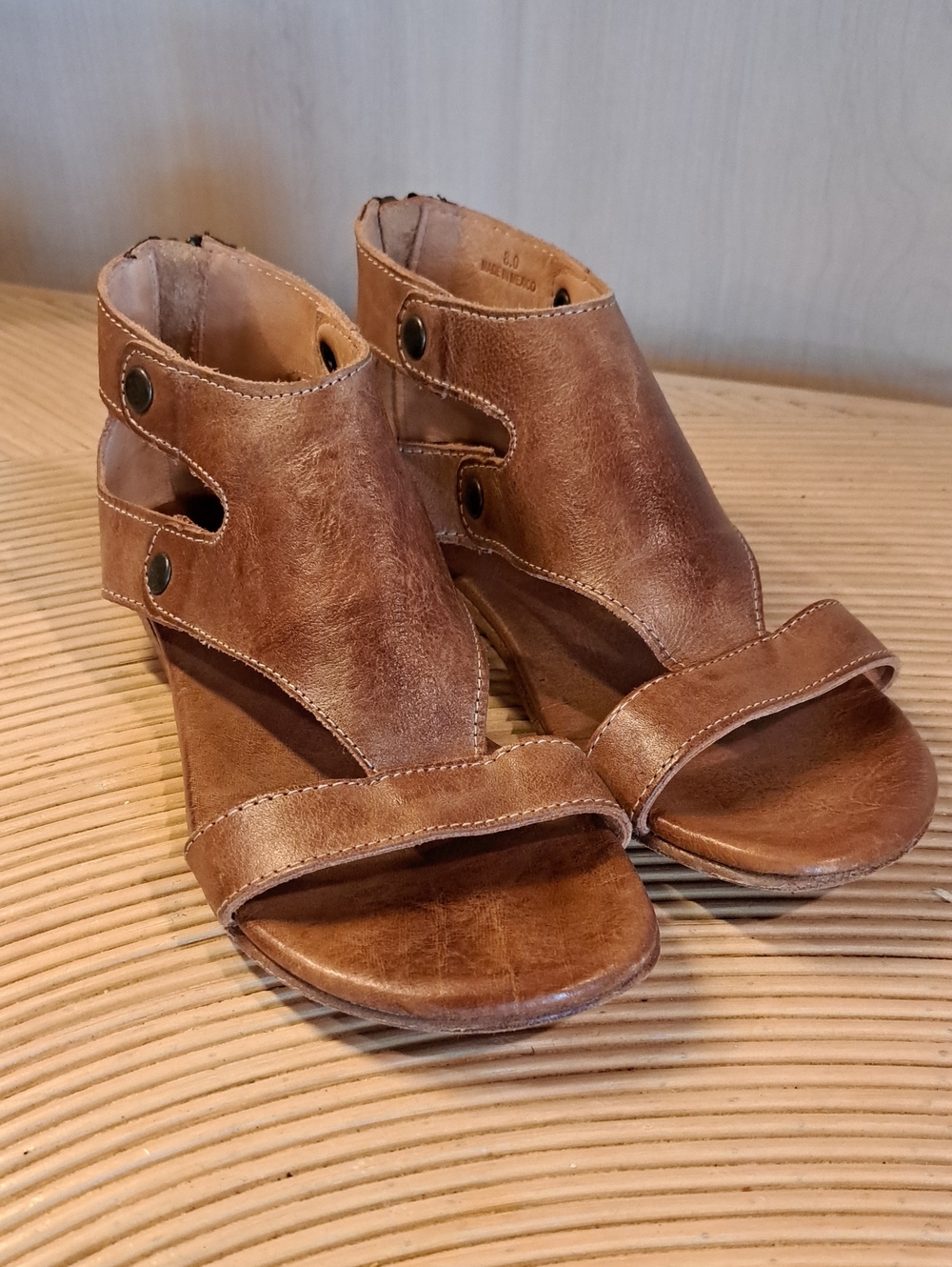 Bed Stu Cognac Soto Sandals US8